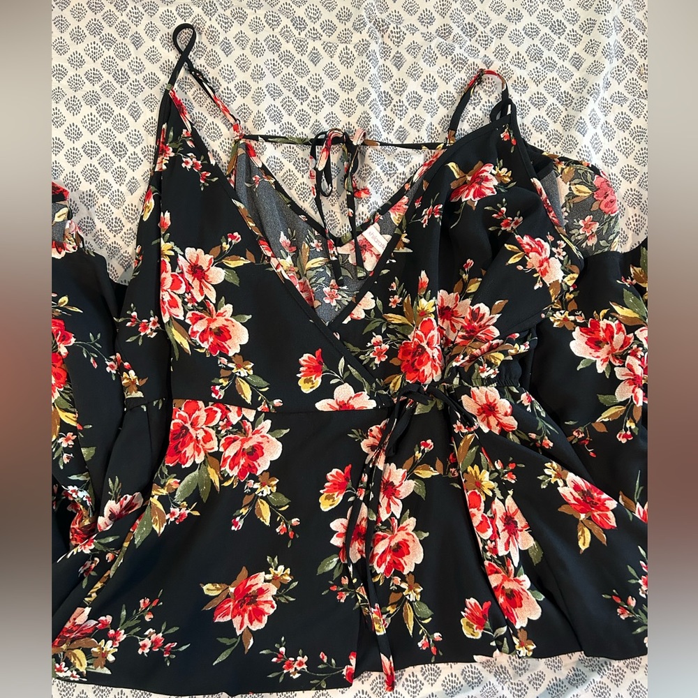 Flowy Wrap Dress with Side Tie and Back Tie